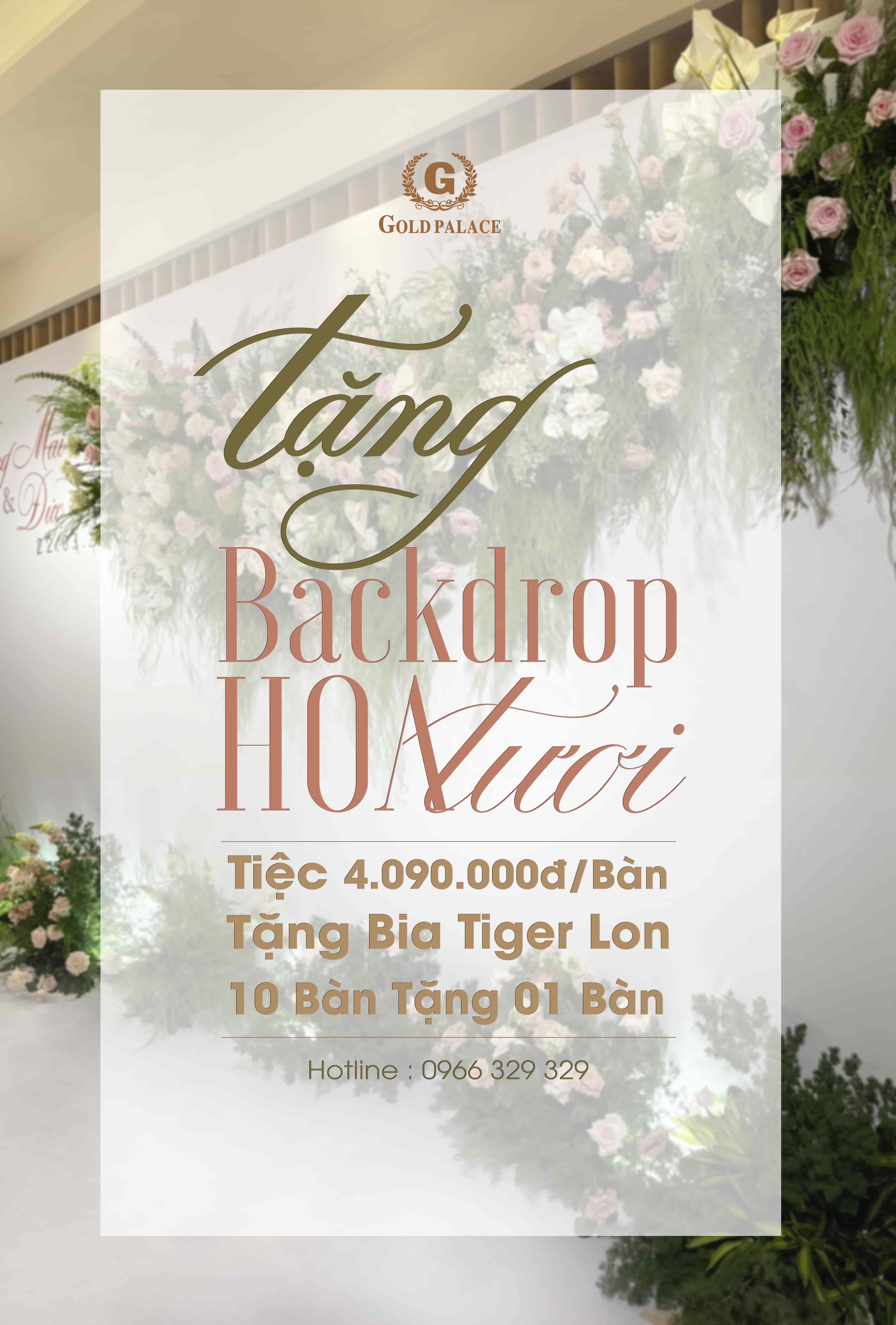 Tặng backdrop hoa tươi trị giá 30.000.000đ